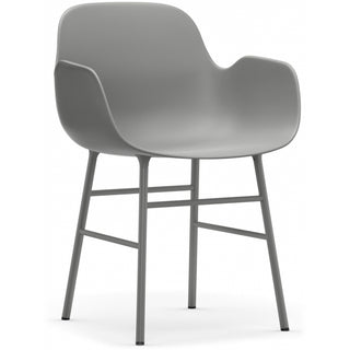 Normann Copenhagen Armlehnstuhl | Form - Stuhl - Normann Copenhagen - Stahl - Grau