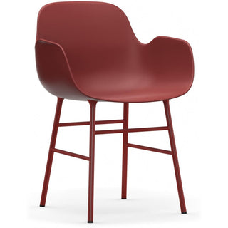 Normann Copenhagen Armlehnstuhl | Form - Stuhl - Normann Copenhagen - Stahl - Rot