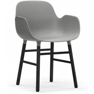 Normann Copenhagen Armlehnstuhl | Form - Stuhl - Normann Copenhagen - Eiche schwarz lackiert - Grau
