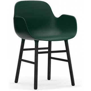 Normann Copenhagen Armlehnstuhl | Form - Stuhl - Normann Copenhagen - Eiche schwarz lackiert - Grün