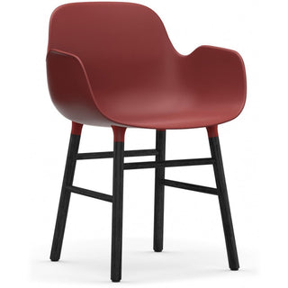 Normann Copenhagen Armlehnstuhl | Form - Stuhl - Normann Copenhagen - Eiche schwarz lackiert - Rot