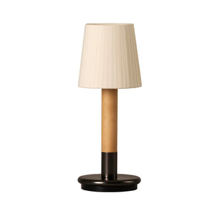 Santa Cole Akkulampe | Basica Minima - Outdoor Lampe - Santa Cole - genähtes beiges Pergament -