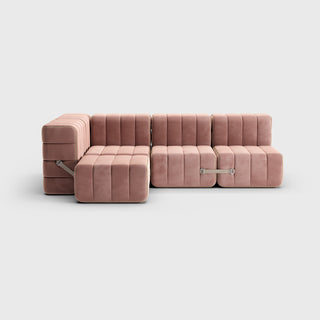 Curt Sofa - Sofa - Ambivalenz - 9er Set Ecke - Rose (Samt Barcelona)