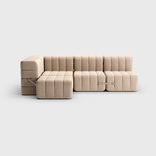 Curt Sofa - Sofa - Ambivalenz - 9er Set Ecke - Light Beige (Dama)