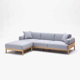A-S01 Sofa - sofa - Karimoku Case - Eiche natur / Stoff Steel Cut Trio - Ecke (L240 x T180cm)