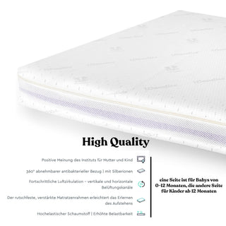 High Quality Kindermatrate - Matratze - Woodies - L120 x T60cm - ohne Zusatz