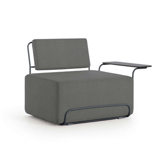 Lilly Outdoor Loungesessel - Outdoor Sessel - Diabla - Hexagon Grey - Armlehne rechts