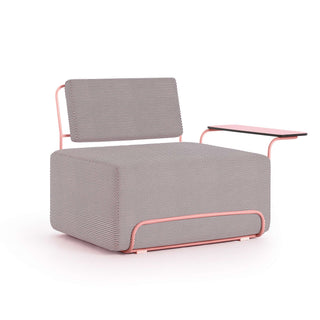 Lilly Outdoor Loungesessel - Outdoor Sessel - Diabla - Hexagon Pink - Armlehne rechts