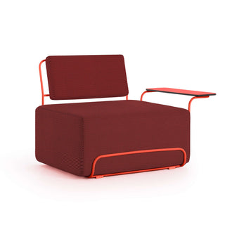 Lilly Outdoor Loungesessel - Outdoor Sessel - Diabla - Hexagon Red - Armlehne rechts