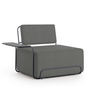 Lilly Outdoor Loungesessel - Outdoor Sessel - Diabla - Hexagon Grey - Armlehne links