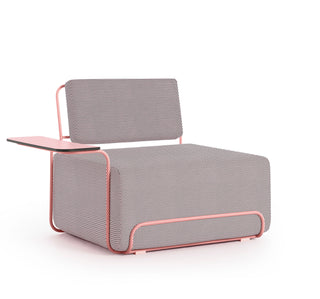 Lilly Outdoor Loungesessel - Outdoor Sessel - Diabla - Hexagon Pink - Armlehne links