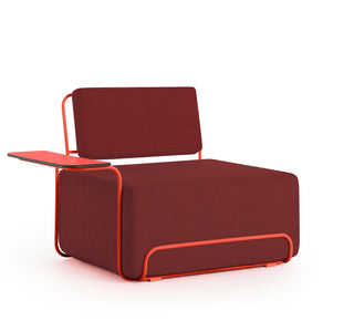 Lilly Outdoor Loungesessel - Outdoor Sessel - Diabla - Hexagon Red - Armlehne links
