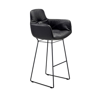 Leya High Barhocker - Barhocker - FreiFrau - Leder Ebony | Drahtgestell -