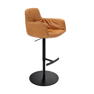 Leya High Barhocker - Barhocker - FreiFrau - Leder Cognac | Tellerfuß höhenverstellbar -