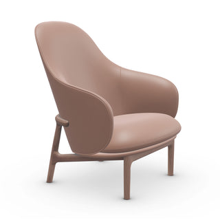 Mela High Loungesessel - Loungesessel - Artisan - Amerikanische Nuss A01 - Leder Zenith 9008