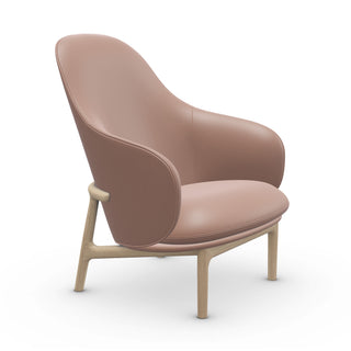 Mela High Loungesessel - Loungesessel - Artisan - Eiche natürlich geseift A01 - Leder Zenith 9008