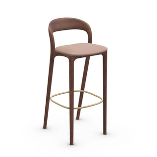 Neva Light Barhocker - Barhocker - Artisan - Europäische Nuss A03 - Leder Zenith 9008