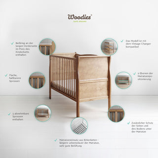 Noble Cot Gitterbett - Gitterbett - Woodies - Vintage - ohne Matratze