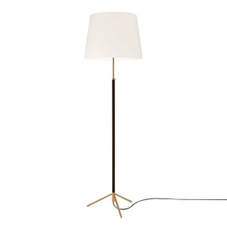 Santa Cole Stehlampe | Pie de Salón - Stehlampe - Santa Cole - Weißes Leinen - Messing poliert