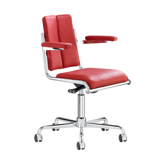 Tecta Bürostuhl | D12 - Bürostuhl - Tecta - Leder - Rot -
