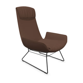 FreiFrau Loungesessel | Amelie Loungesessel - Loungesessel - FreiFrau - Leder Sahara - Coffee - Drahtgestell