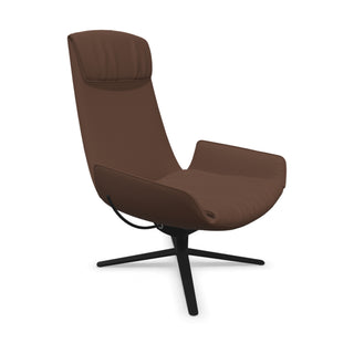 FreiFrau Loungesessel | Amelie Loungesessel - Loungesessel - FreiFrau - Leder Sahara - Coffee - Drehgestell mit Wipp- und Kippfunktion