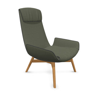 FreiFrau Loungesessel | Amelie Loungesessel - Loungesessel - FreiFrau - Leder Muscat - Jade - Holzgestell Eiche natur