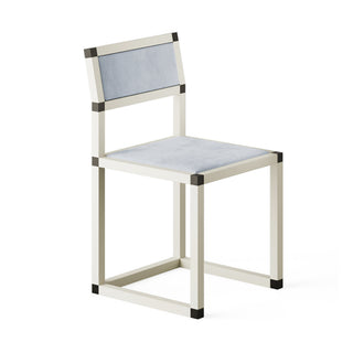XD Sessel - Stuhl - The Form Follows - Weiss / Samt Hellblau -
