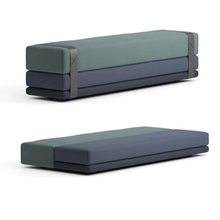 Bavul Schlafbank - Schlafsofa - Prostoria - Novum Delphi / Blues / Amur / Gurt Schwarz -