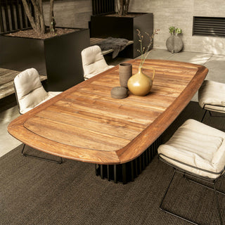 Janua Outdoor Tisch | BC 07 Basket Holz - Outdoor Tisch - Janua - L300 x T120cm - Kastanie gebürstet (Ton Marone)