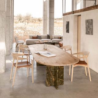 T-Rox Tisch BC 17 - Esstisch - Janua - L280 x T100cm - OVAL: Eiche weißpigmentiert geölt