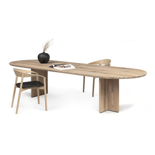 T-Rox Tisch BC 17 - Esstisch - Janua - L280 x T100cm - OVAL: Eiche weißpigmentiert geölt