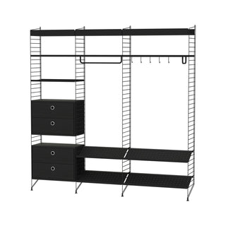 Garderobe P - Garderobe - String Furniture - Schwarz / Schwarz -