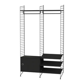 Garderobe S - Garderobe - String Furniture - Schwarz / Schwarz -