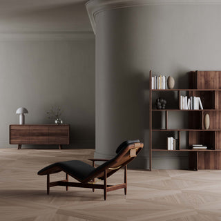 Nila Chaise Longue - chaise longue - Artisan - Europäische Nuss geölt A03 - Stoff Remix 126