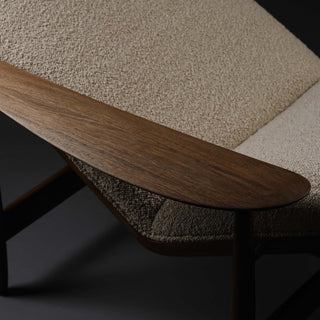 Nila Chaise Longue - chaise longue - Artisan - Europäische Nuss geölt A03 - Stoff Remix 126