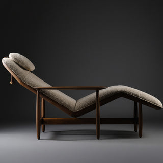 Nila Chaise Longue - chaise longue - Artisan - Europäische Nuss geölt A03 - Stoff Remix 126