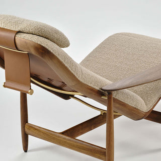 Nila Chaise Longue - chaise longue - Artisan - Europäische Nuss geölt A03 - Stoff Remix 126
