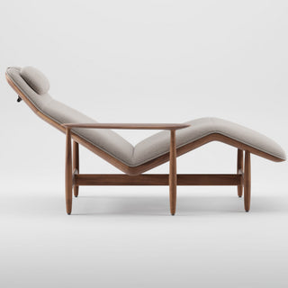 Nila Chaise Longue - chaise longue - Artisan - Europäische Nuss geölt A03 - Stoff Remix 126