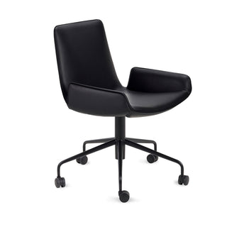 Amelie low Bürostuhl - Bürostuhl - FreiFrau - Leder Ebony - Rollen