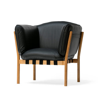Dowel Loungesessel - Loungesessel - Ton - Leder schwarz -