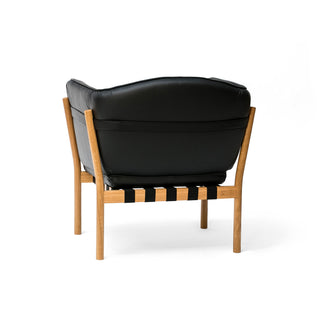 Dowel Loungesessel - Loungesessel - Ton - Leder schwarz -
