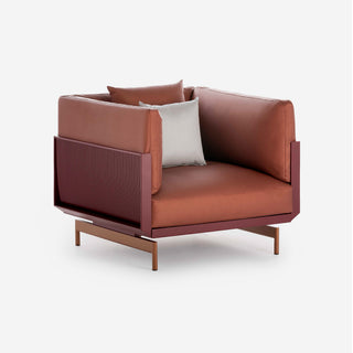 Gandia Blasco Loungesessel | Onde - Outdoor Loungestuhl - Gandia Blasco - Gestell: Blau | Bezug: Iris -