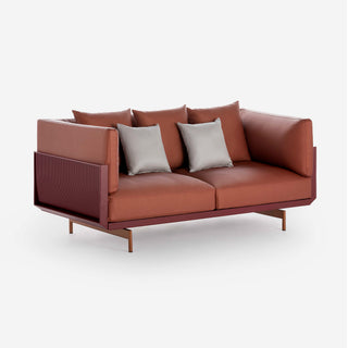 Gandia Blasco Sofa | Onde - Outdoor Sofa - Gandia Blasco - Gestell: Weinrot | Bezug: Umber (Silvertext) -