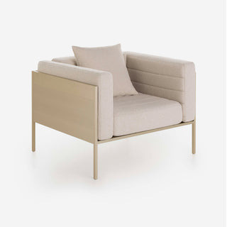 Gandia Blasco Loungesessel | GB Modular - Outdoor Sessel - Gandia Blasco - Stoff: Amelie White | Gestell: Aluminium Gold -