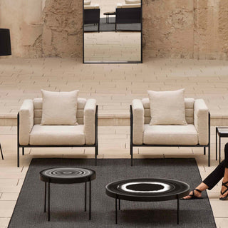 Gandia Blasco Loungesessel | GB Modular - Outdoor Sessel - Gandia Blasco - Stoff: Amelie White | Gestell: Aluminium Gold -