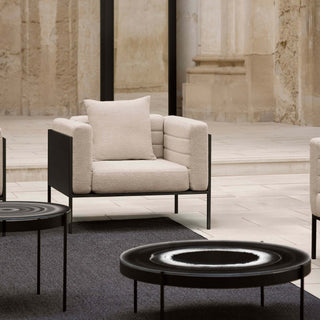 Gandia Blasco Loungesessel | GB Modular - Outdoor Sessel - Gandia Blasco - Stoff: Amelie White | Gestell: Aluminium Schwarz -