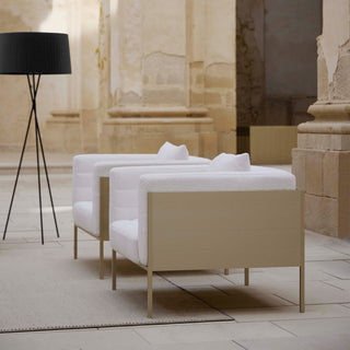 Gandia Blasco Loungesessel | GB Modular - Outdoor Sessel - Gandia Blasco - Stoff: Amelie White | Gestell: Aluminium Gold -
