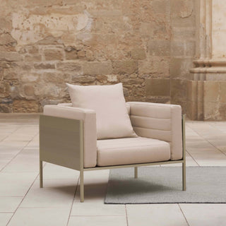 Gandia Blasco Loungesessel | GB Modular - Outdoor Sessel - Gandia Blasco - Stoff: Amelie White | Gestell: Aluminium Gold -