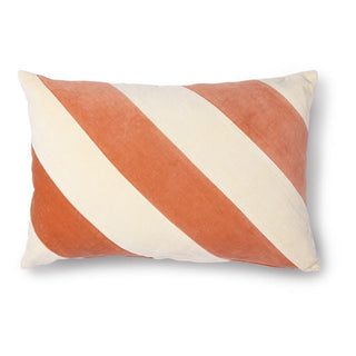 HK Kissen | Velvet Striped - kissen - HK - Orange / White -